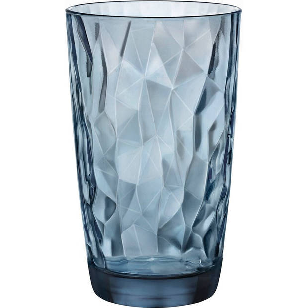 Set van 6x stuks waterglazen/longdrinkglazen blauw 470 ml - Longdrinkglazen