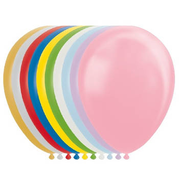 Wefiesta ballonnen metallic/parel 12 cm latex 100 stuks