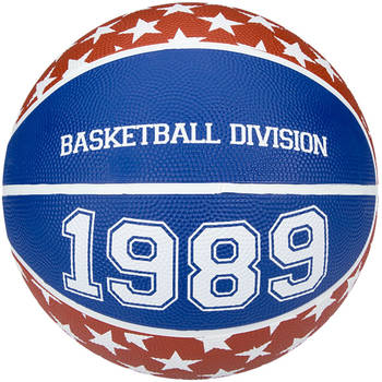 Speelgoed basketbal rood/wit/blauw 23 cm - New Port basketballen van rubber maat 5