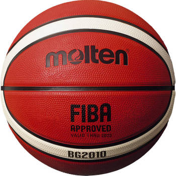 Molten basketbal BG2010 rubber wit/oranje maat 6