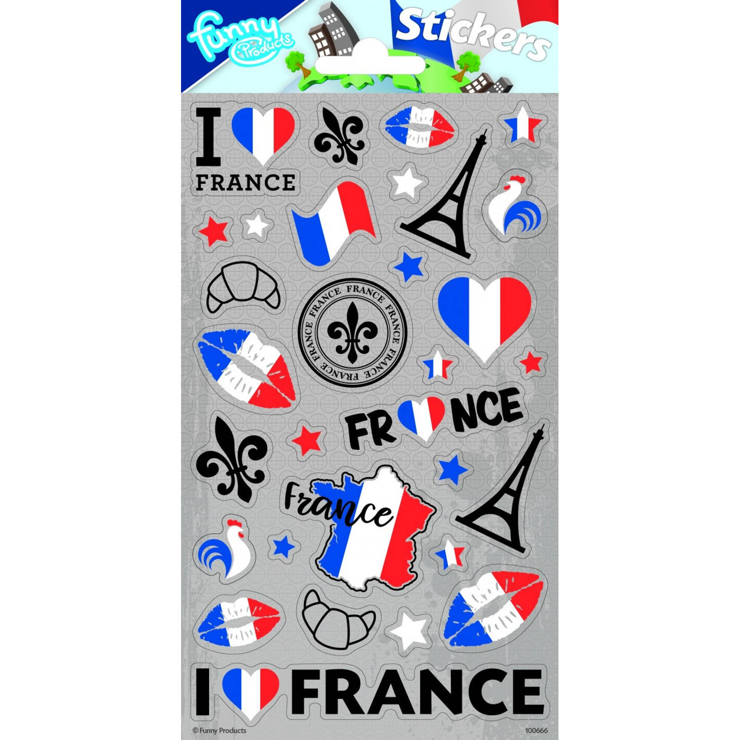 Funny Products Stickers Frankrijk 20 X 10 Cm Grijs 28 Stuks