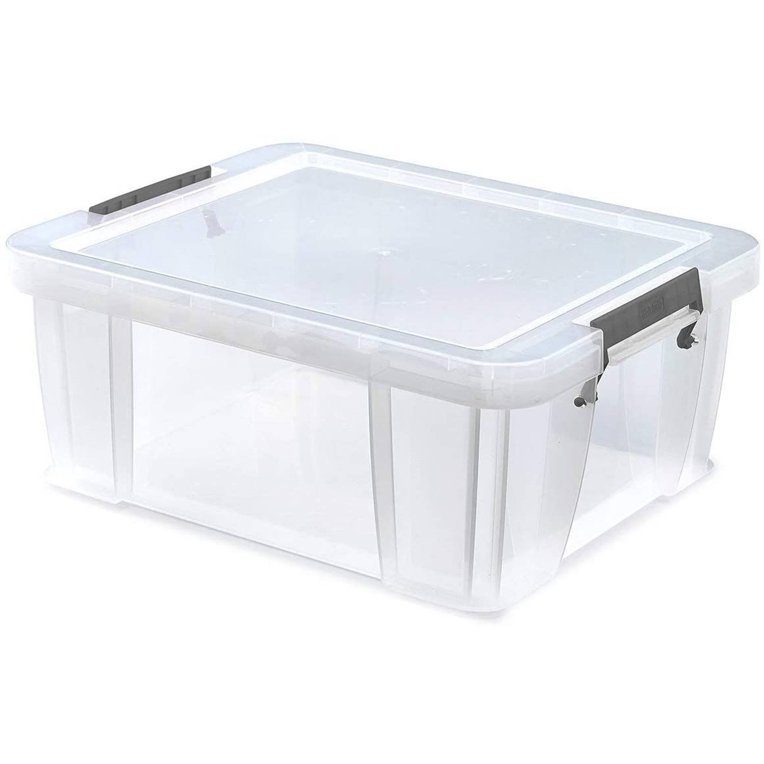 Whitefurze - Allstore Storage Box with Clamps 24 liter