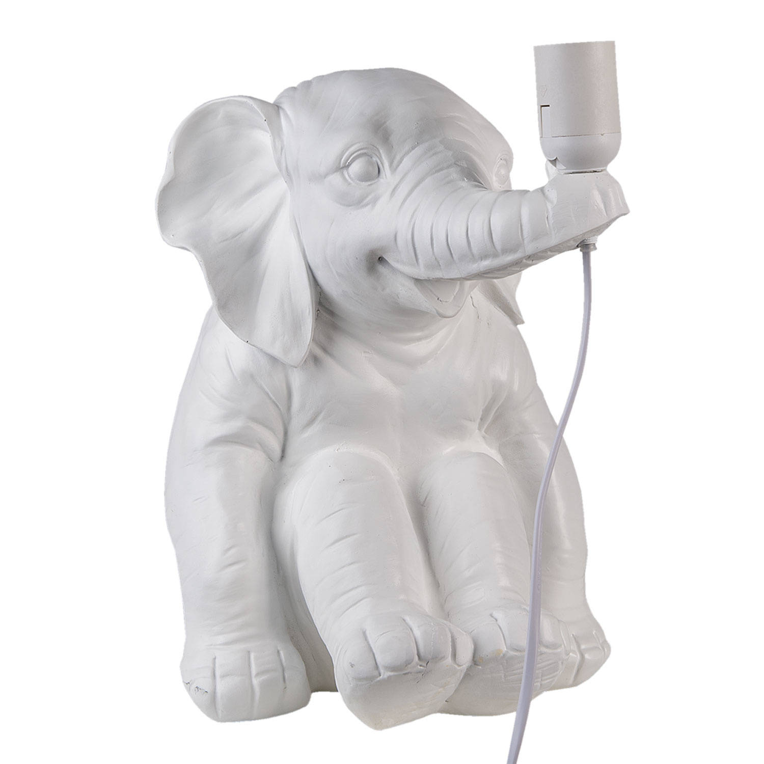 Clayre & Eef Witte Tafellamp olifant 29*23*34 cm E27/max 1*25W 6LMP726