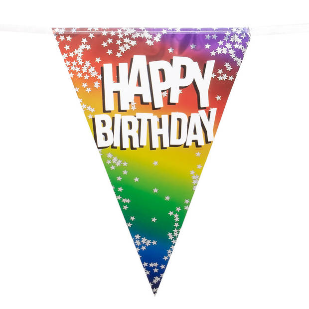 Boland PE vlaggenlijn - 6m - Happy birthday - Regenboog - Vlaggenlijnen