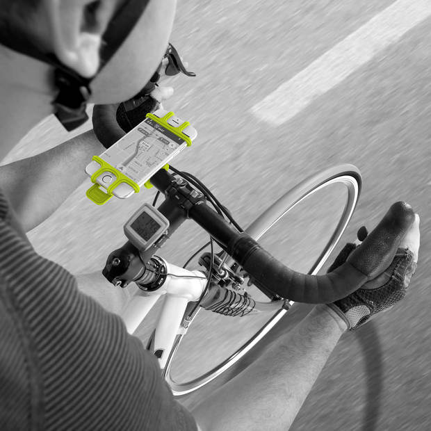 Celly - Easy Bike Telefoonhouder, Groen - Siliconen - Celly