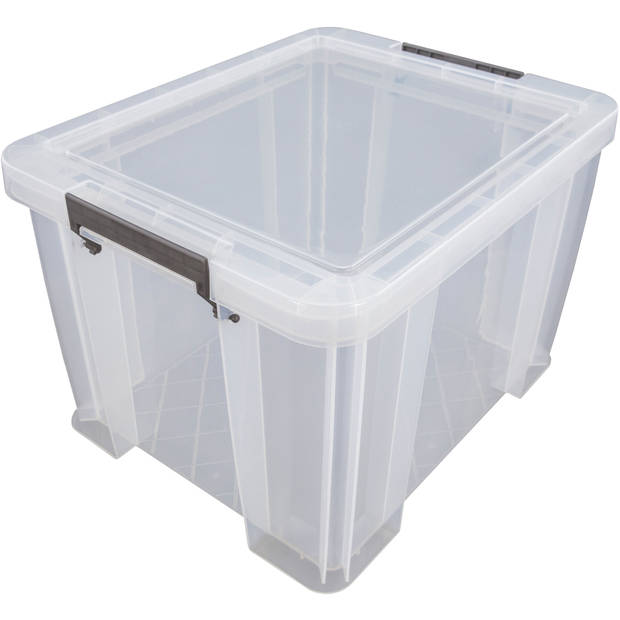 2x stuks Allstore opbergbox - 36 liter - Transparant - 47 x 38 x 31 cm - Opbergbox