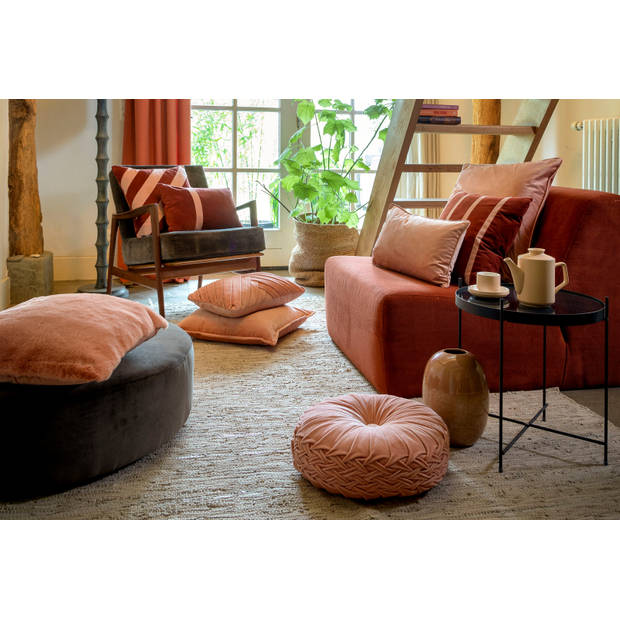 Dutch Decor - FEMM – Sierkussen 30x50 cm - velvet - effen kleur - Muted Clay - roze