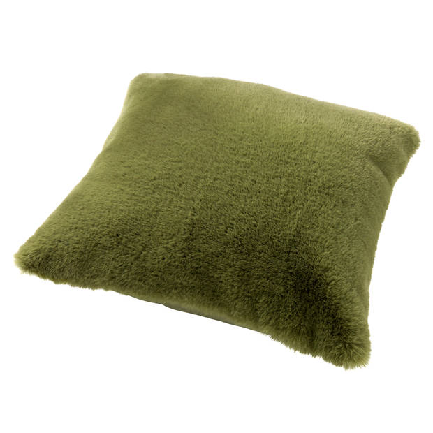 Dutch Decor - ZAYA - Kussenhoes 45x45 cm - bontlook - effen kleur - Calliste Green - groen