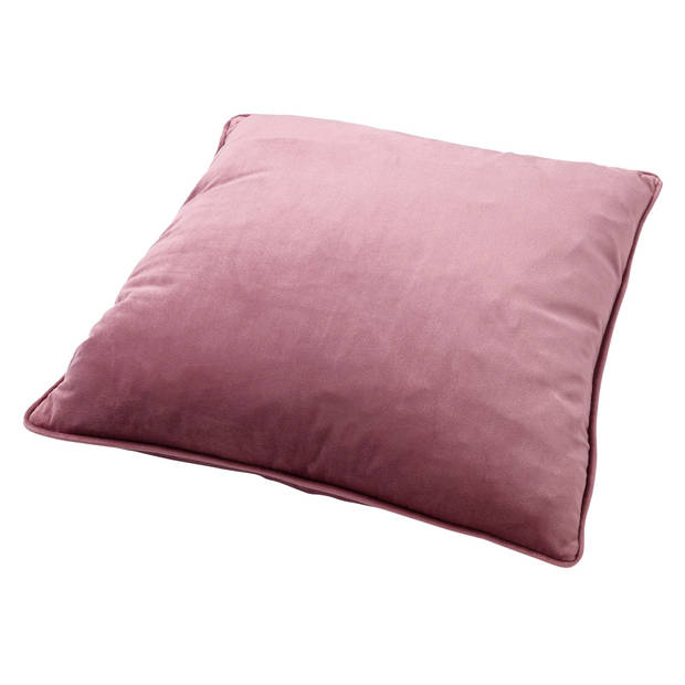 Dutch Decor - FINN - Sierkussen 45x45 cm - velvet - effen kleur - Heather Rose - roze