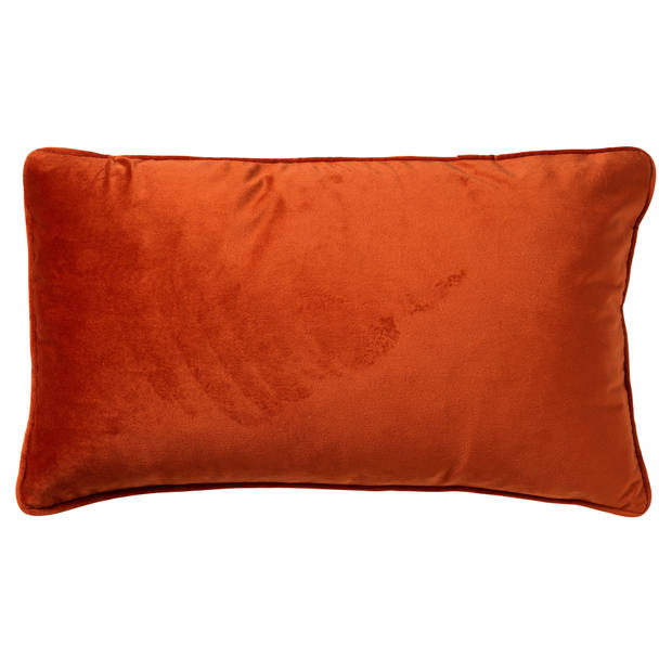 Dutch Decor - FINN - Kussenhoes 30x50 cm - velvet - lendekussen - Potters Clay - oranje