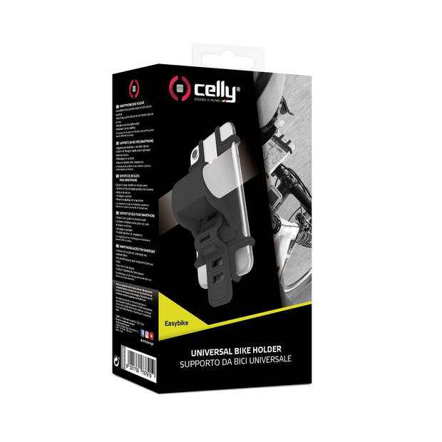 Celly - Easy Bike Telefoonhouder, Zwart - Siliconen - Celly