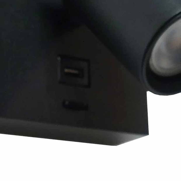 Artdelight Wandlamp Master USB zwart