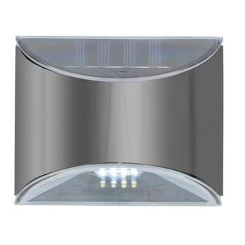 Grundig Buitenverlichting - Wandlamp - Op Zonne-Energie - 4x LED - Aan- en Uitknop - RVS