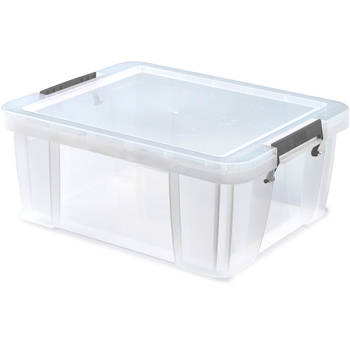 Whitefurze - Allstore Opbergbox Afsluitbaar 24 liter - Polypropyleen - Transparant