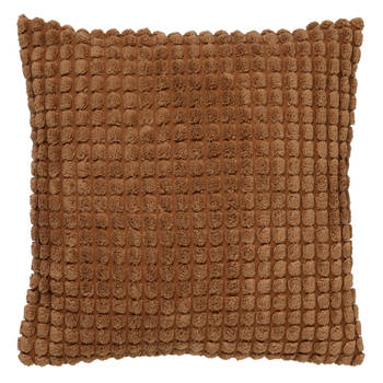 Dutch Decor - ROME - Sierkussen 45x45 cm - 100% polyester - effen kleur - Tobacco Brown - bruin
