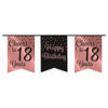 Paper Dreams vlaggenlijn HB-18 jaar 6 meter karton roze/zwart