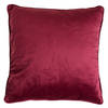 Dutch Decor - FINN - Kussenhoes 45x45 cm - velvet - effen kleur - Red Plum - donkerroze