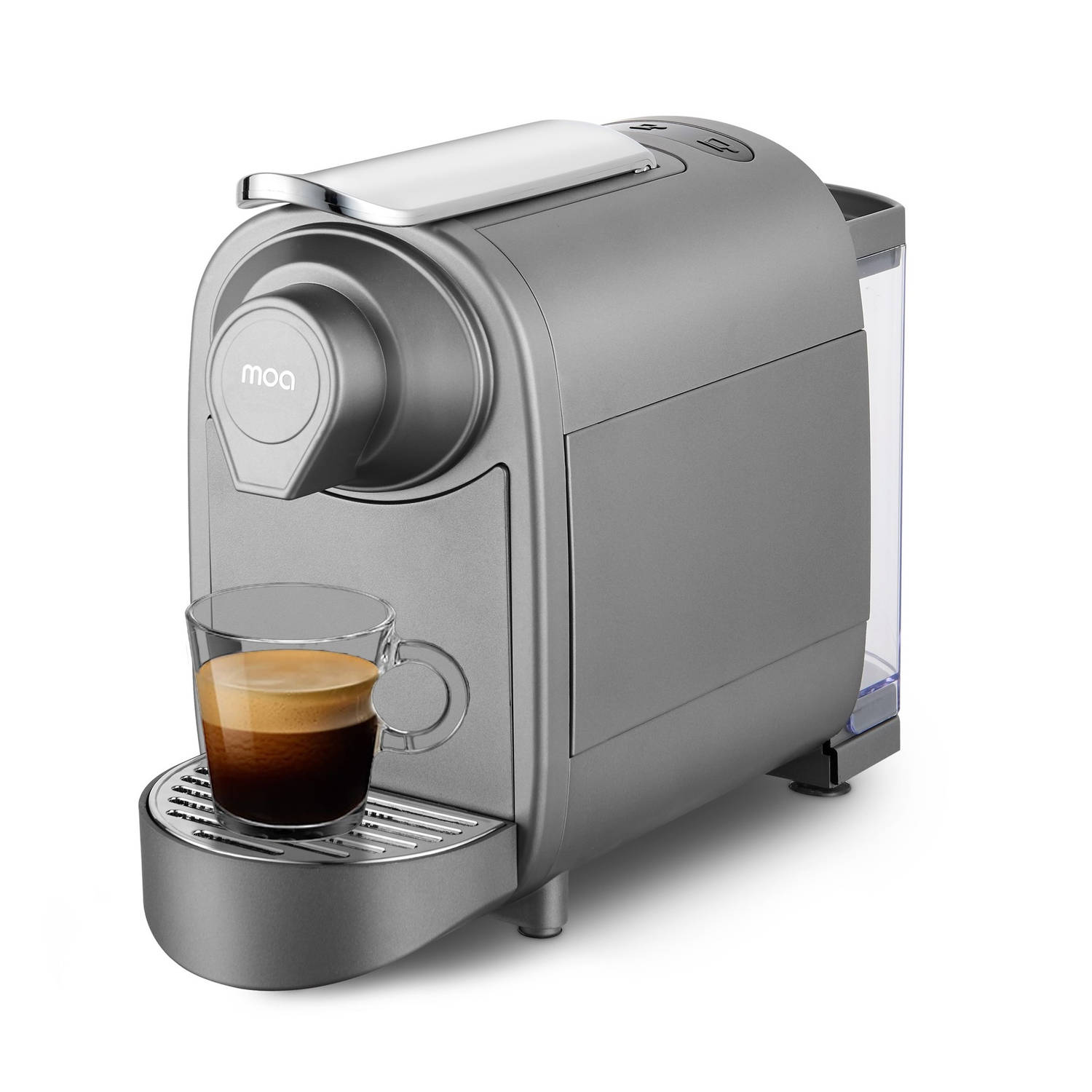 Moa Cm01t - Koffiecupmachine - Koffieapparaat Voor Cups - Ristretto, Espresso & Lungo - Grijs