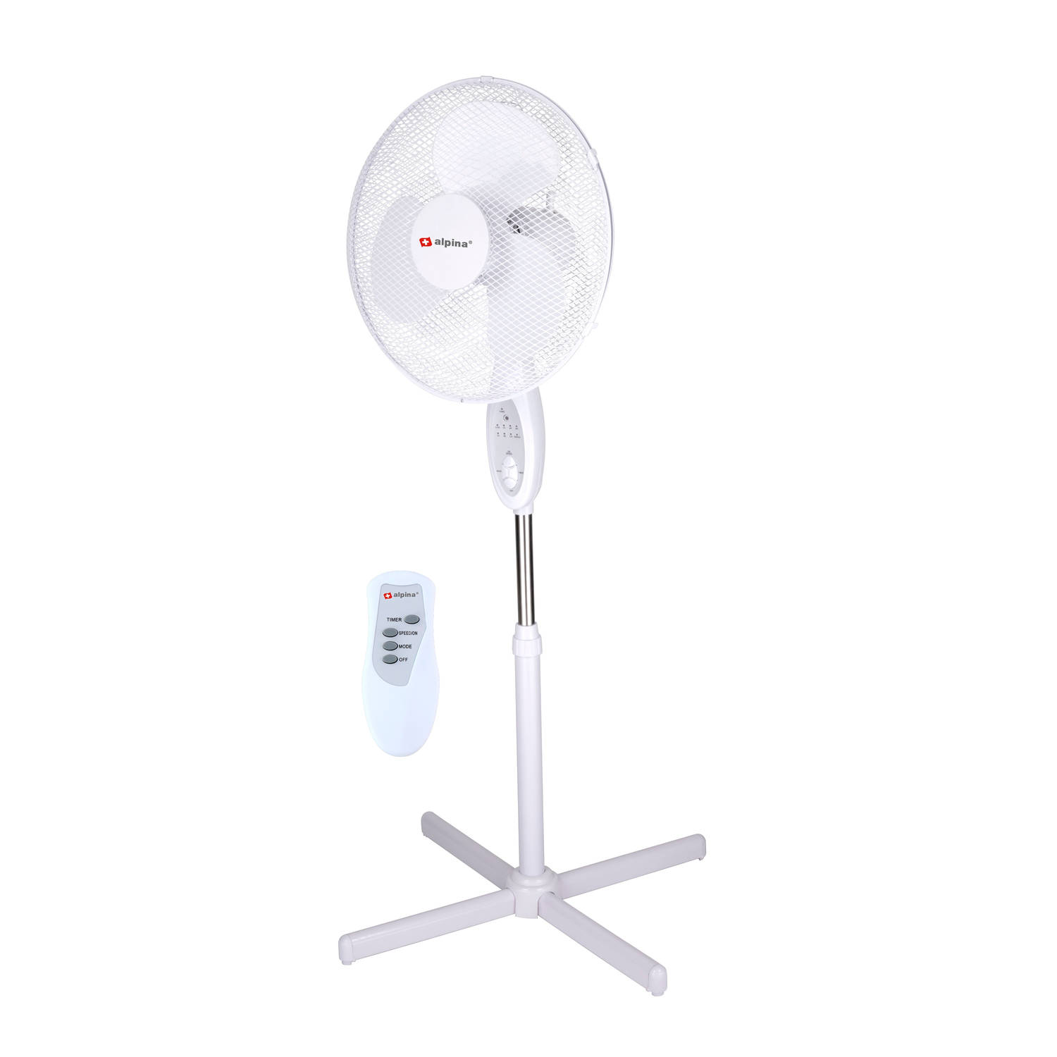 Alpina Statiefventilator - Staande Ventilator - Met Afstandsbediening - Slaapmodus - Timer - Wit