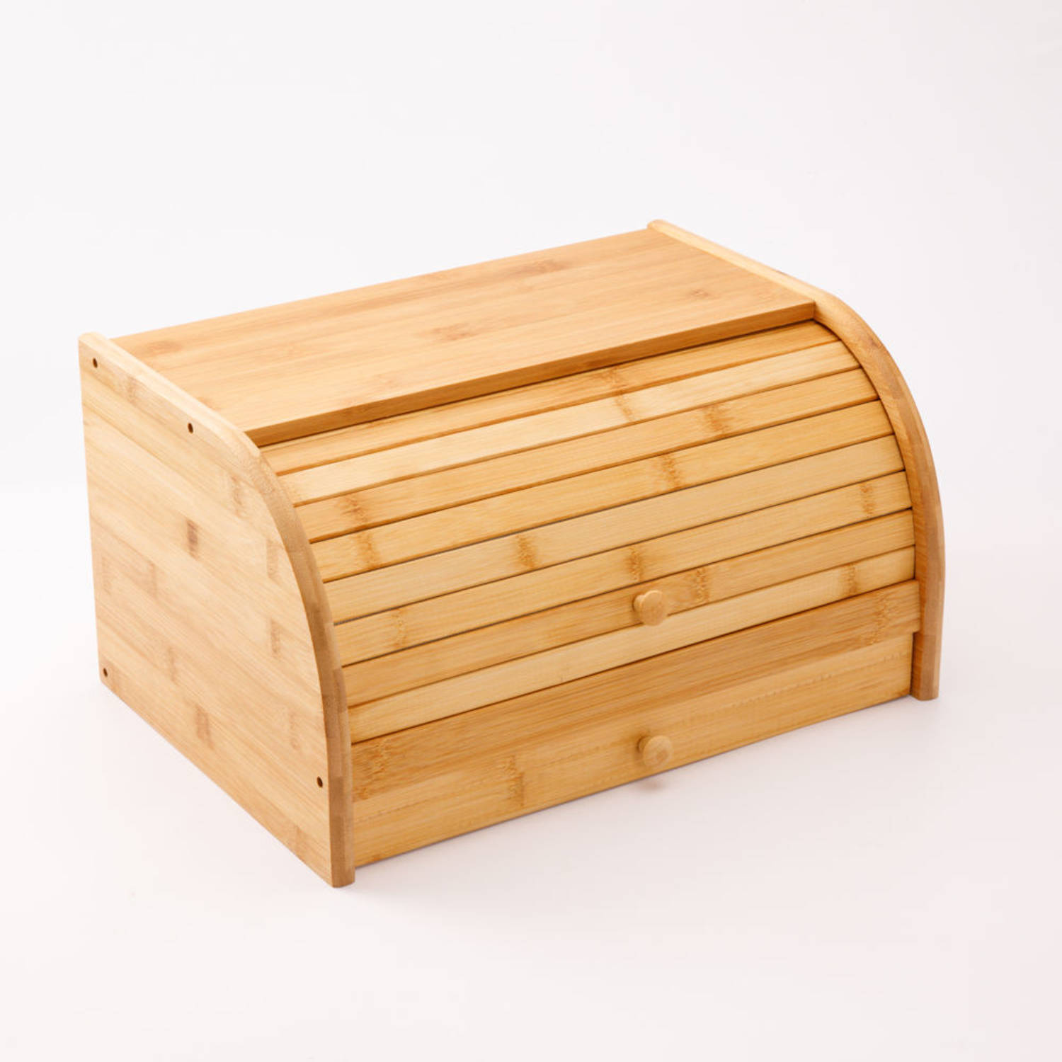 Decopatent® Broodtrommel met Schuiflade Bamboe Hout Houten