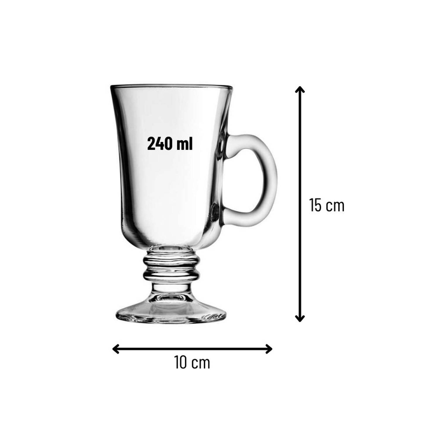 teugels bezorgdheid Correctie Orange85 Irish Coffee Glazen - 240 ml - Set van 2 - Koffieglazen -  Transparant | Blokker