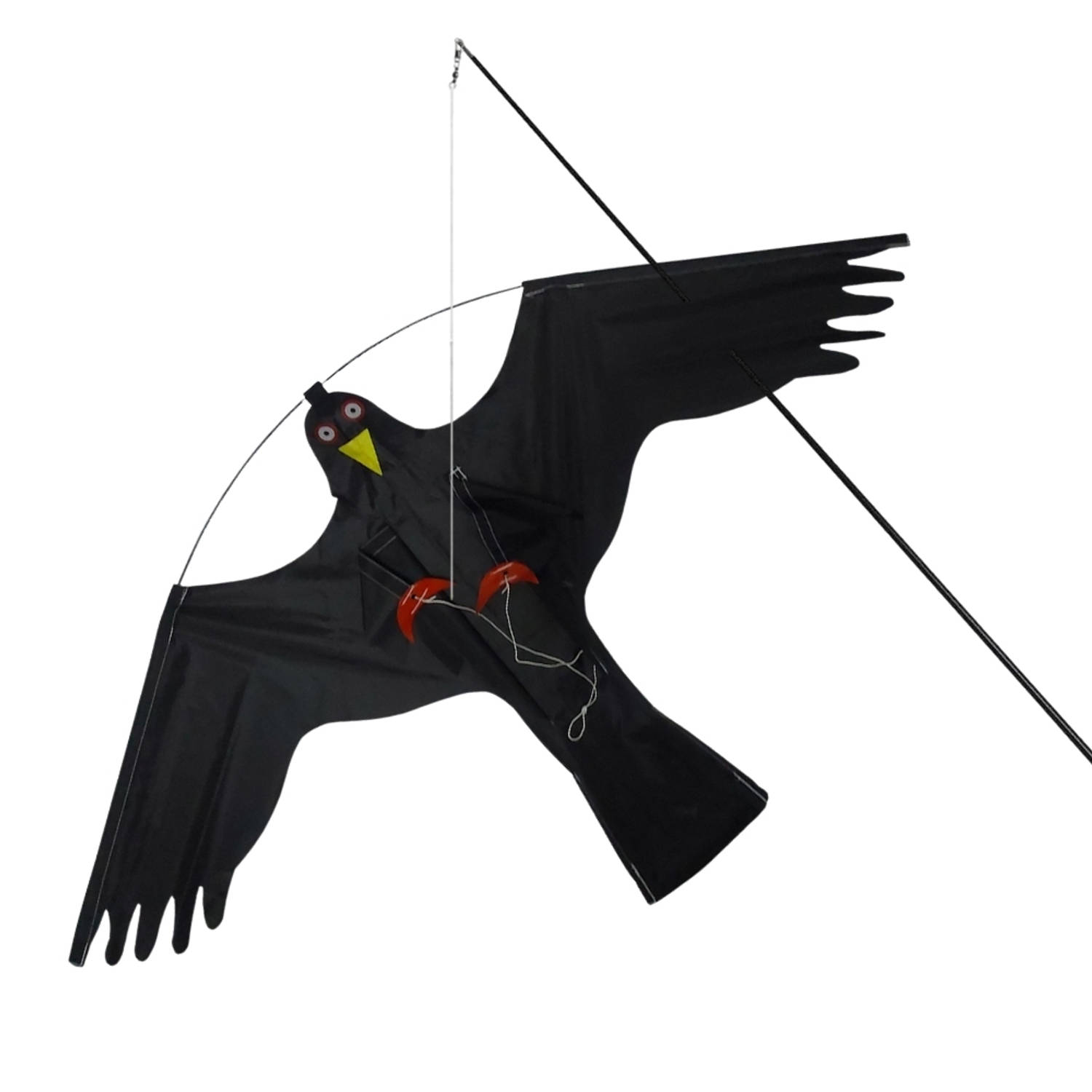 Orange85 Vogelverjager Kite Hawk met Paal tot 7 meter Zwart
