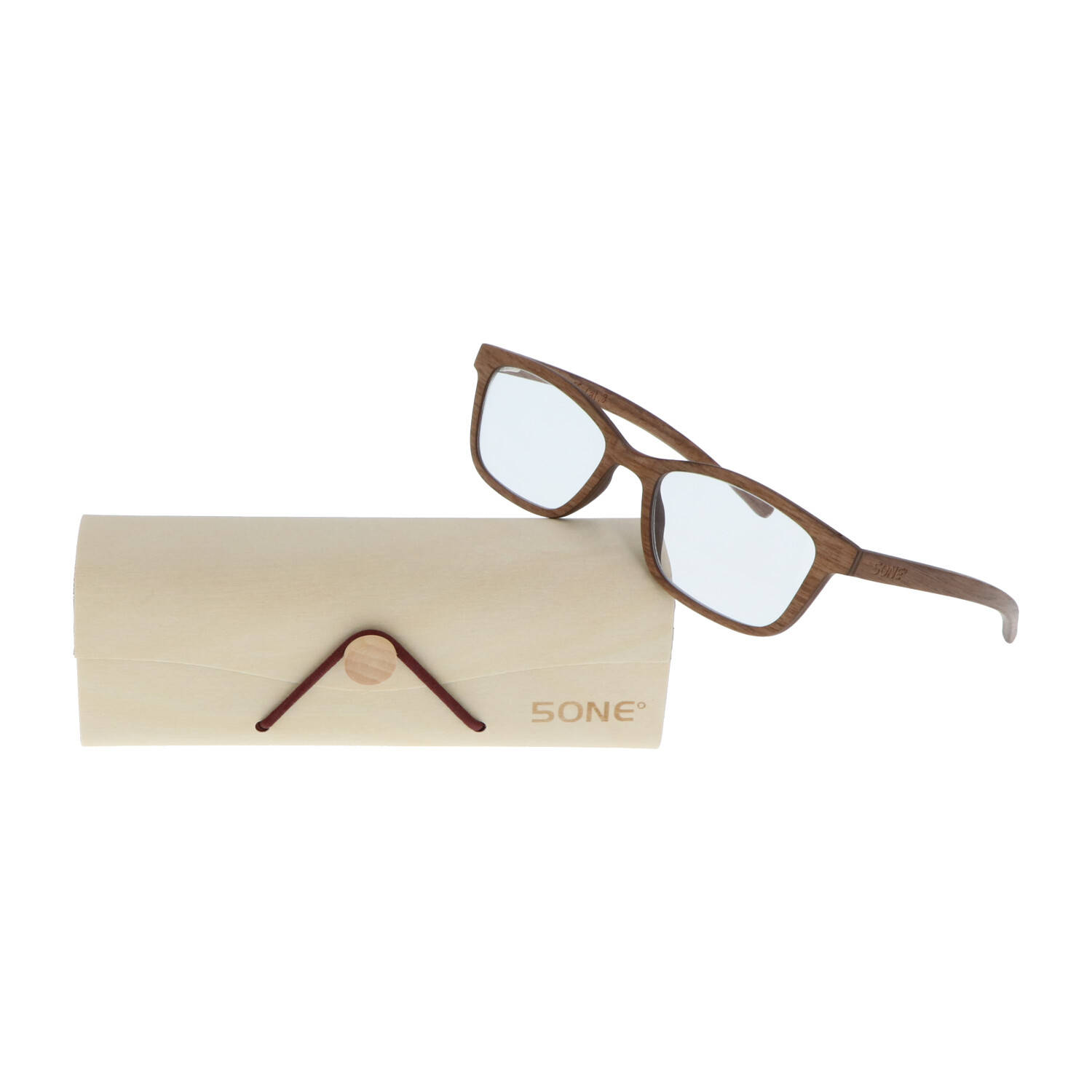 5one® Walnut Brown Leesbril +1 - Houten Leesbril +1 met bruin montuur