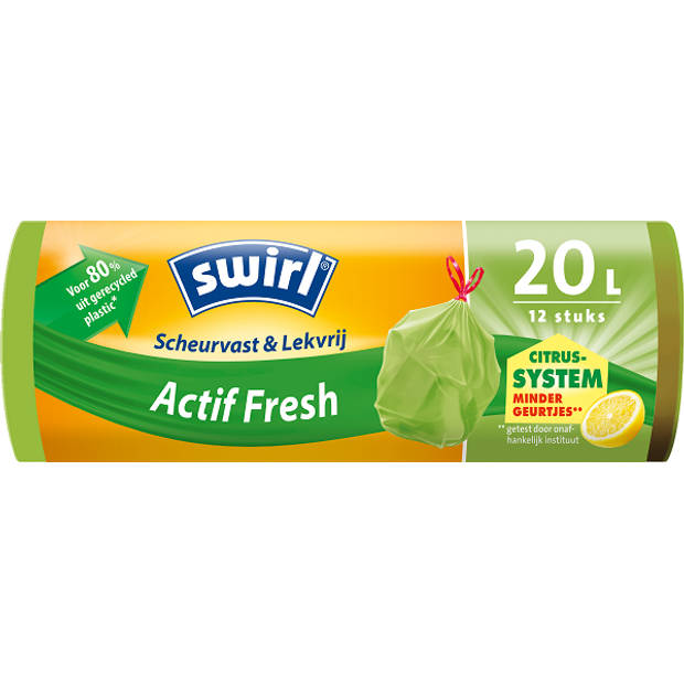 Swirl Actif Fresh afvalzak met trekband 20 liter 12 stuks