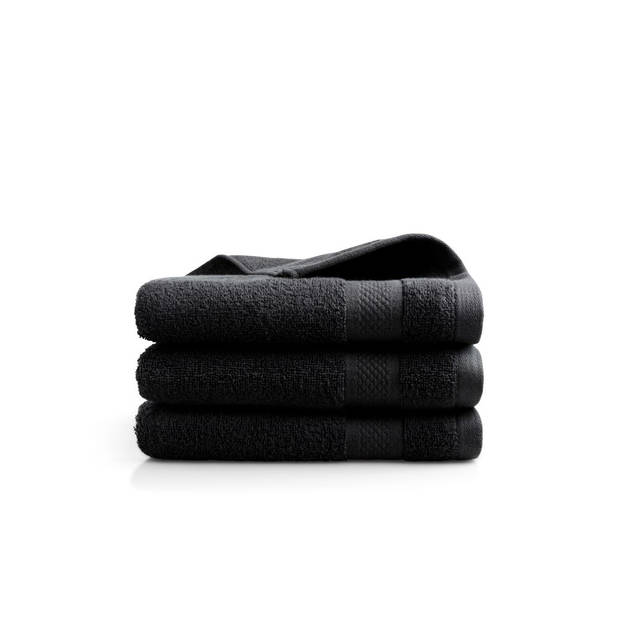 Seashell Hotel Collectie Handdoek - Zwart - 3 stuks - 50x100cm