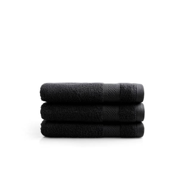 Seashell Hotel Collectie Handdoek - Zwart - 3 stuks - 50x100cm