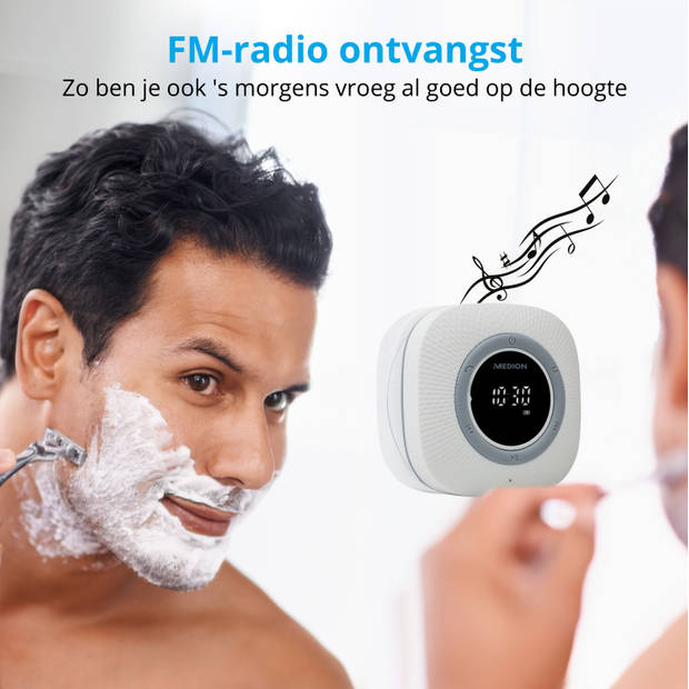 Medion P66096 - Douche Radio - FM - 3 Watt - IPX6 waterdicht - Wit