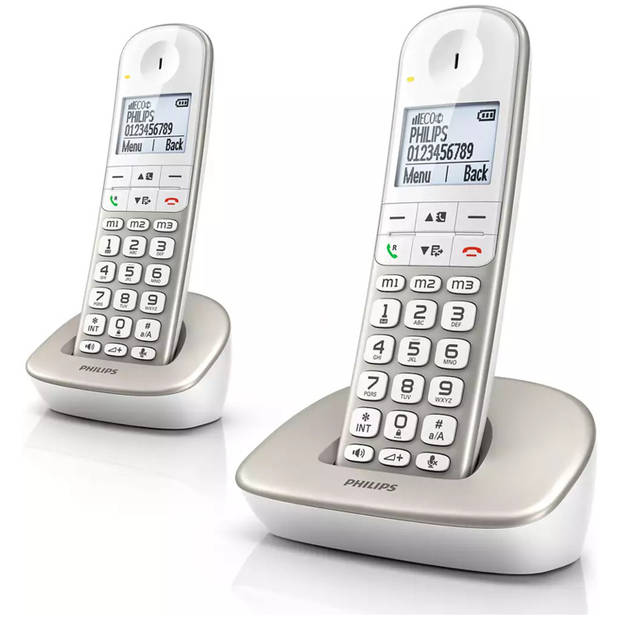 Philips XL4902S - Draadloze Senioren Telefoon - 2 Handsets - Grote Toetsen, Volumeboost en Gehoorapparaat Ondersteuning