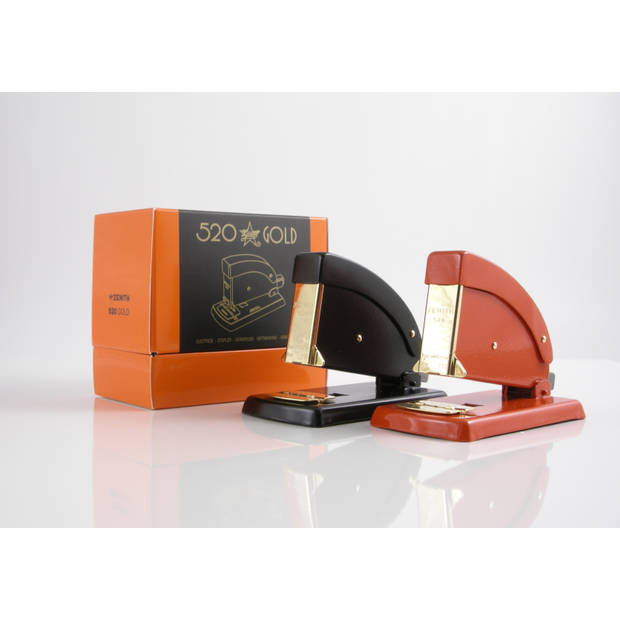 Zenith 520 Gold - Nietmachine - Goud/Rood - Capaciteit 50 nietjes 24/6, 24/8 of 24/10 - Speciale editie