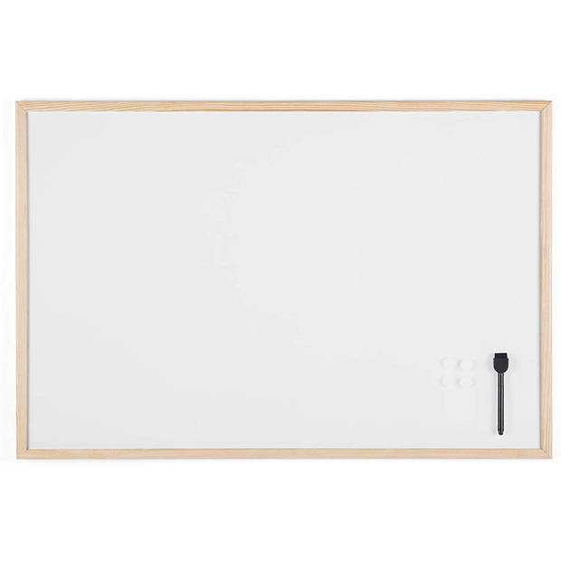 Whiteboard Supplies4U - 120x90 cm - Houten Frame - Magnetisch
