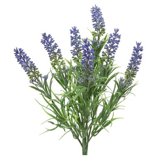 2x stuks lavandula/lavendel kunstplant 34 cm bosje - Kunstplanten