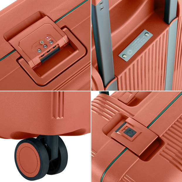 CarryOn Protector Luxe Middenmaat Koffer 66cm - Trolley 67 Ltr met kliksloten - Terra