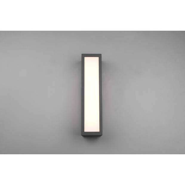 LED Tuinverlichting - Wandlamp Buitenlamp - Trion Ficco - 10W - Warm Wit 3000K - Rechthoek - Mat Antraciet - Aluminium