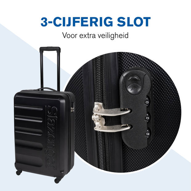 Slazenger Kofferset 3 Delig - Kofferset met Handbagage Trolley, Grote Koffer en Ruimbagage Koffer - Hardcase Koffer Set