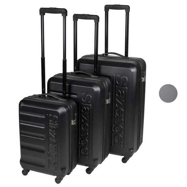 Slazenger Kofferset 3 Delig - Kofferset met Handbagage Trolley, Grote Koffer en Ruimbagage Koffer - Hardcase Koffer Set