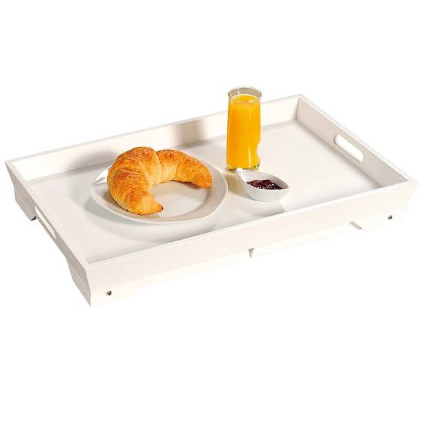 FSC® MDF Elegante inklapbare bedtafel met dienblad Houten Bed tafel