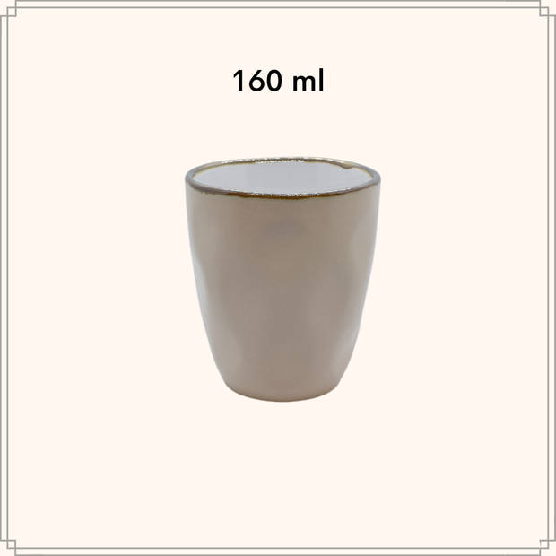 OTIX Koffiekopjes - Koffiemok - Koffietassen - Set van 4 - Meerdere Kleuren - 280ml - Zonder Oor - Aardewerk