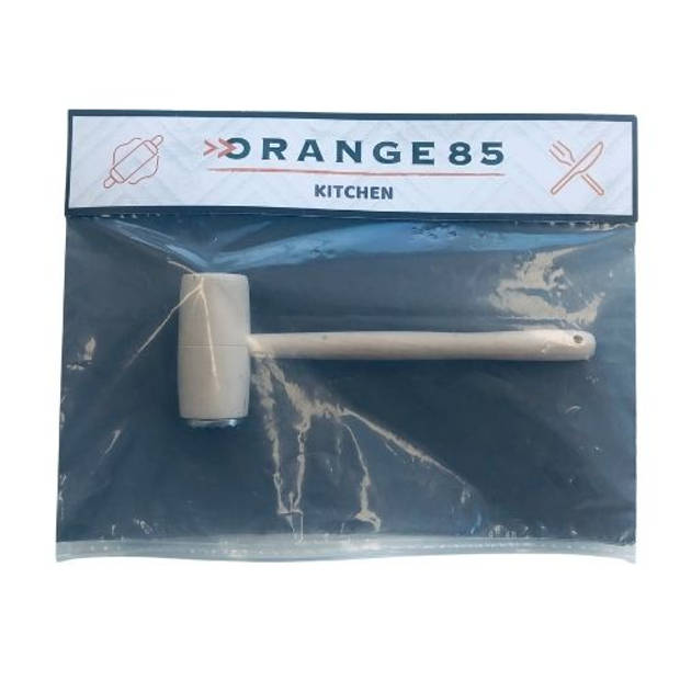 Orange85 Vleeshamer - Hout - Metaal - 4.5 cm - Fijn Reliëf - Stevig