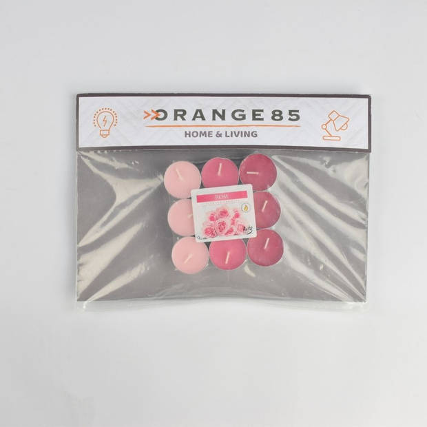 Orange85 Geurtheelichtjes - Roze - Rozengeur - Geurlichtjes -18 stuks - 3 Kleuren Roze