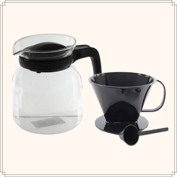 OTIX Koffiekan - Koffiepot - Met Filterhouder - 1,2L - 250x12.5x12.5 cm - Glas