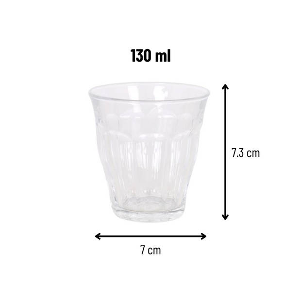 Duralex Waterglazen - Klassiek - 130 ml - Set van 4 - Gehard glas - Transparant