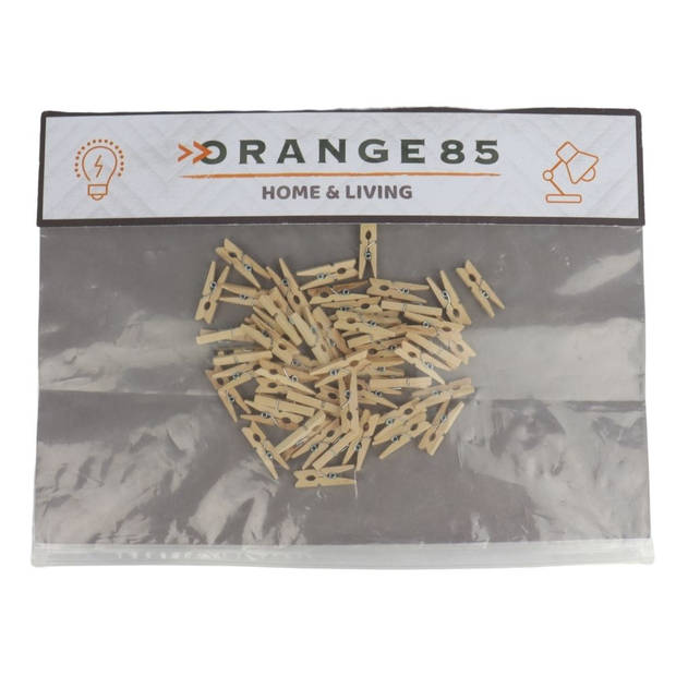 Orange85 Mini Wasknijpers - Hout - 3 cm - 50 stuks
