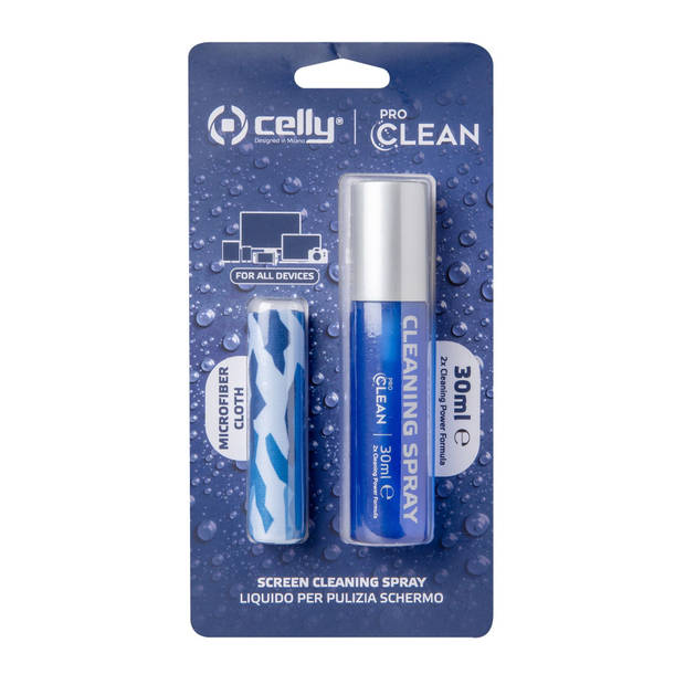 Touchscreen Schoonmaak Kit, 30 ml, Blauw - Kunststof - Celly