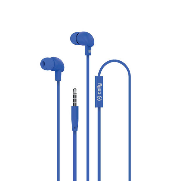 Celly oordopjes UP600 In Ear 3,5 mm audiojack 120 cm blauw