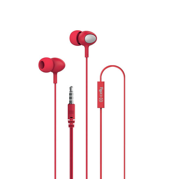 Celly oordopjes UP500 In Ear 3,5 mm audiojack 120 cm rood
