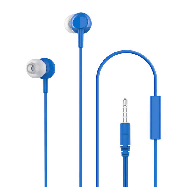 Celly oordopjes Procompact in ear 3,5 mm-jack 120 cm blauw